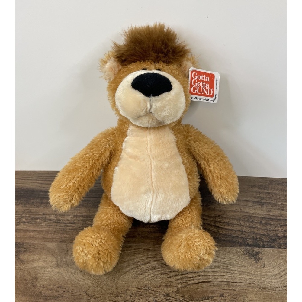 Gund Goober's Family Gus The Teddy Bear 14" Stuffed Beanbag Plush Tags Tan
